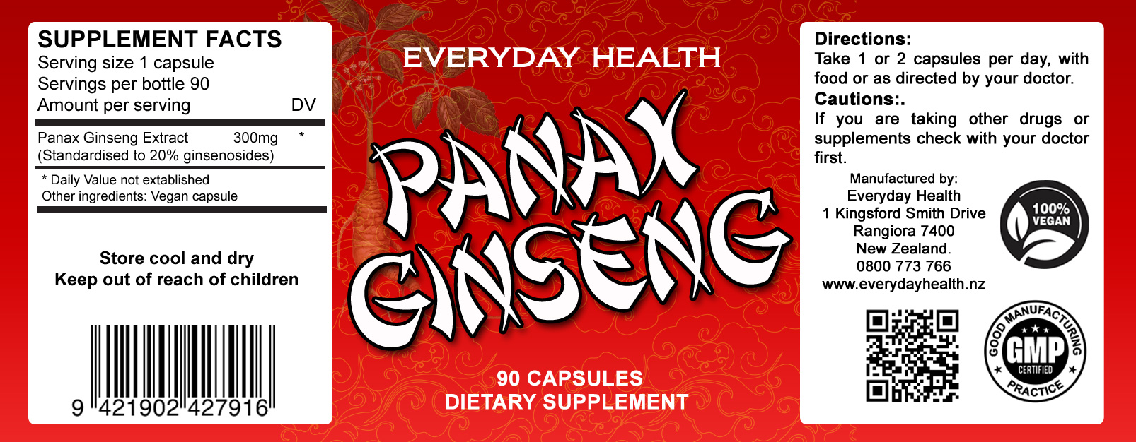 Panax Ginseng Extract - 90 Capsules - 300mg - Image 2