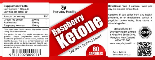 raspberry ketone label