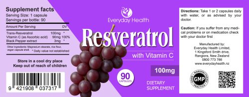 Resveratrol - 100mg - 90 Capsules - Image 2